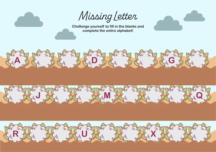 complete the missing letter worksheet for kids fun education learning