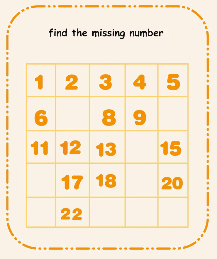 Educational Math Puzzle Find the Missing Numbers Activity