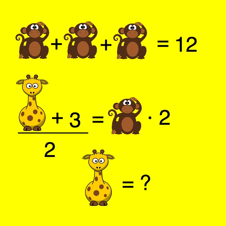 Monkey Giraffe - Kids Riddle Logic Puzzle