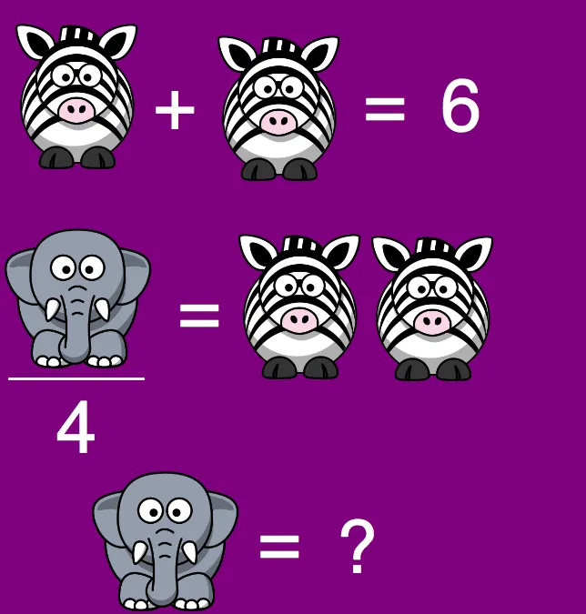 Equation 2 variables and fractions - Kids Riddle Logic Puzzle