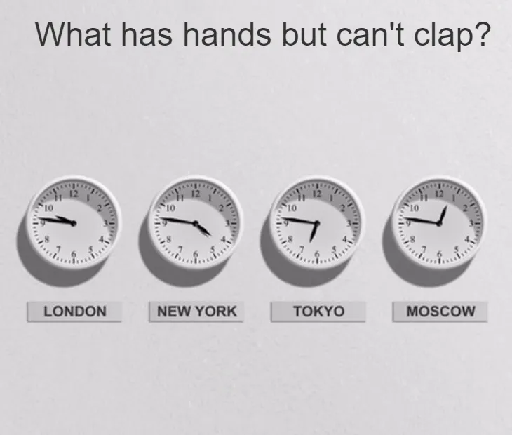 What has hands but cannot clap? - Kids Riddle Logic Puzzle