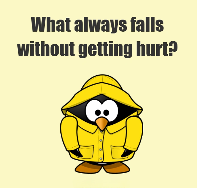 what always falls without getting hurt?