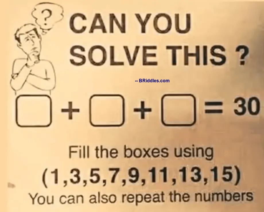 Fill The Boxes By Numbers Riddle