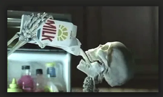 Humour Skeletons Milk Teaser
