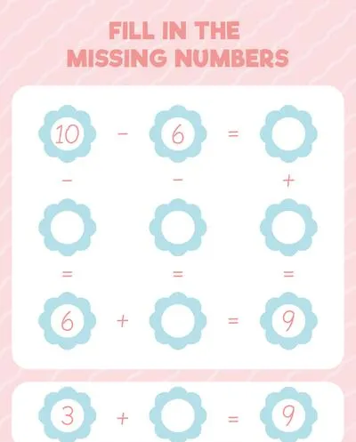 Fill in the missing numbers. Printable maths worksheet practice page. Count and write.