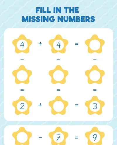 Fill in the missing numbers. Printable maths worksheet practice page. Count and write.