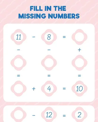 Fill in the missing numbers. Printable maths worksheet practice page. Count and write.
