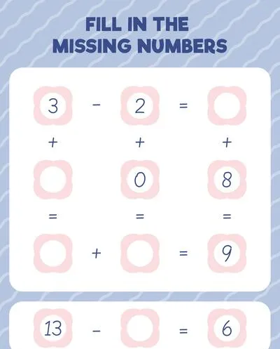 Fill in the missing numbers. Printable maths worksheet practice page. Count and write.