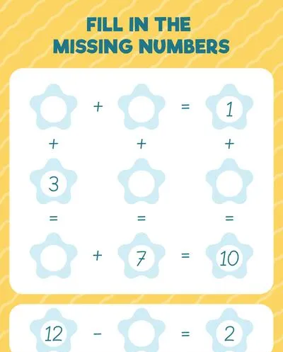 Fill in the missing numbers. Printable maths worksheet practice page. Count and write.