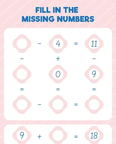 Fill in the missing numbers. Printable maths worksheet practice page. Count and write.