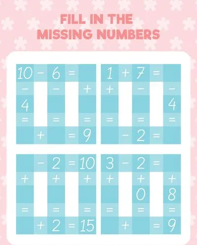 Math worksheet practice print page. Fill in the missing numbers. Count and write.