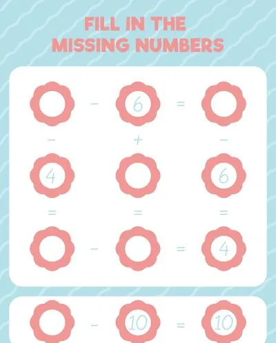 Fill in the missing numbers. Printable maths worksheet practice page. Count and write.