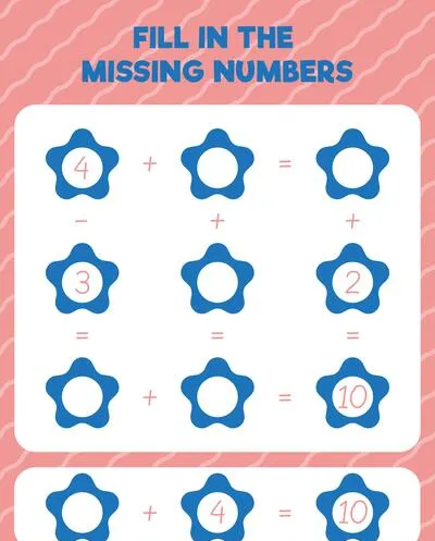 Fill in the missing numbers. Printable maths worksheet practice page. Count and write.