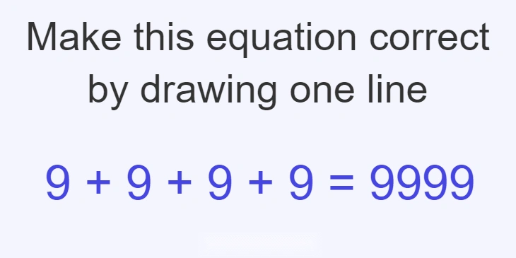 Make this equation correct by drawing one line