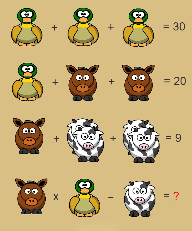 Math equation with answer