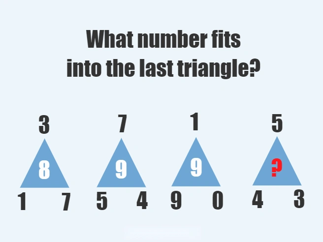 what number fits into the last triangle
