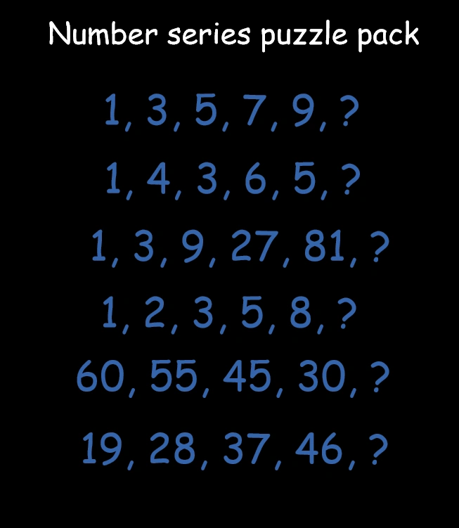 number series puzzle pack