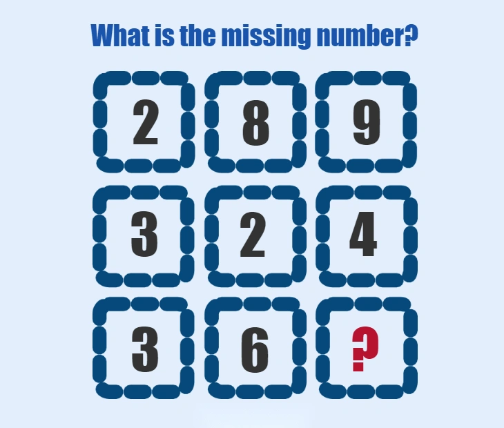 Missing number puzzle with answer