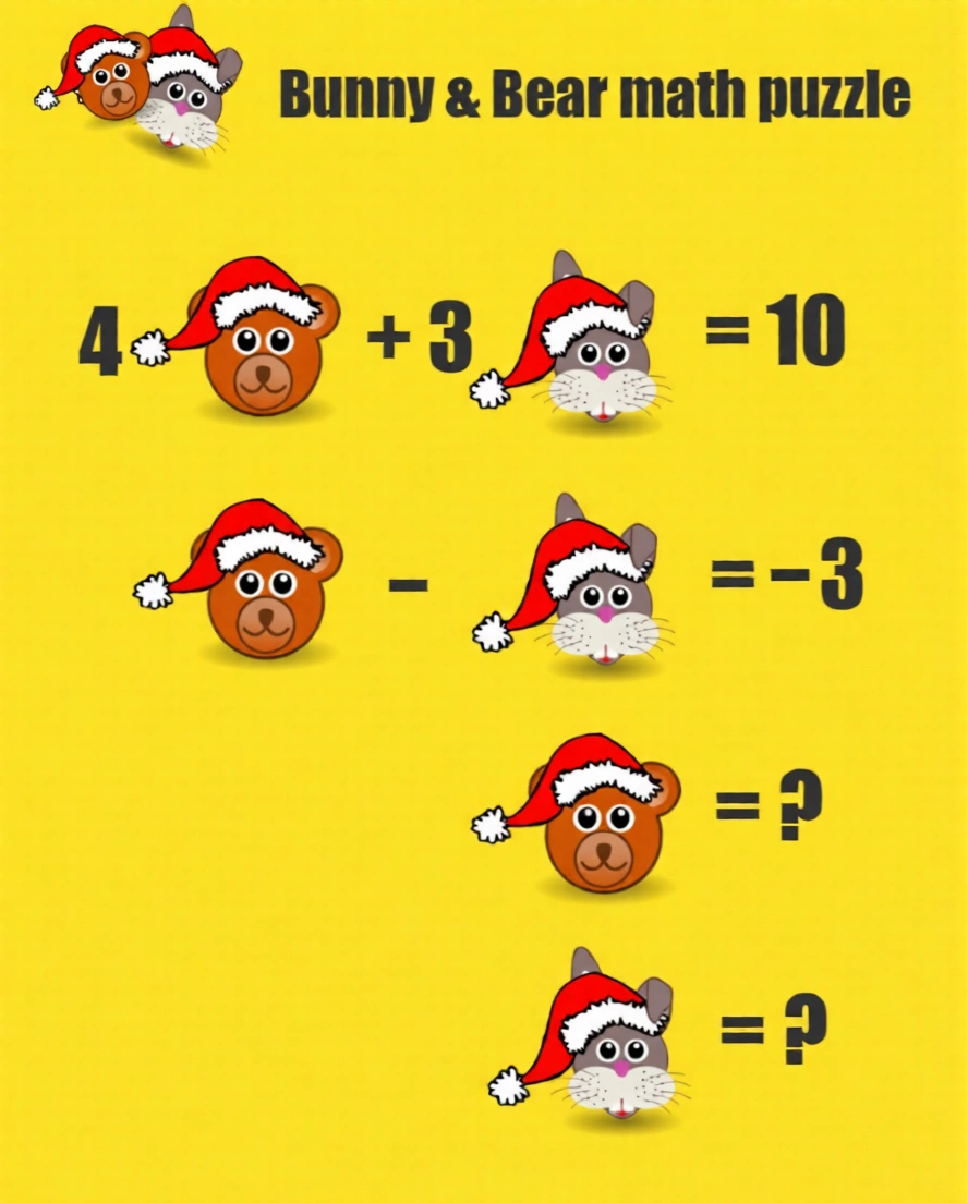 Bunny & Bear math puzzle