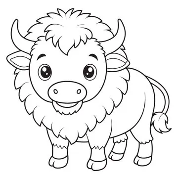 bison coloring page for kids