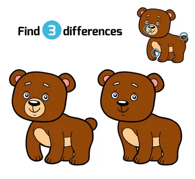 Find differences for children (bear)
