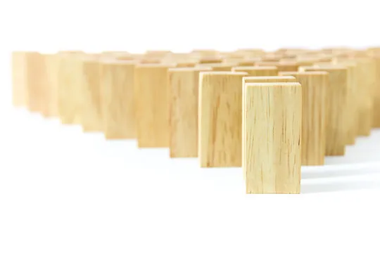 Wooden Domino in row