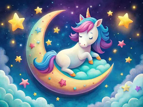 Adorable Unicorn Spot the Differences  -  Cute Pony Moon Design