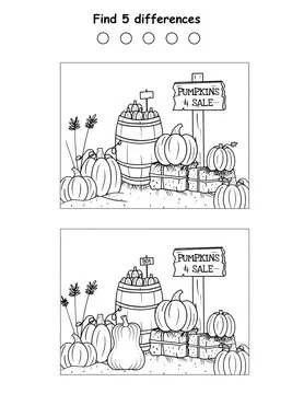 Spot the Difference: Pumpkin Patch Challenge Activity