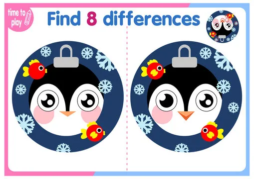 children's educational game. logic game. coloring book. find the difference. New Year. Christmas