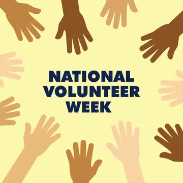 Vector illustration on the theme of national volunteer Week. A chance to recognize those who dedicate time and effort to make a difference. Design for banner, cards, prints, social media, poster.