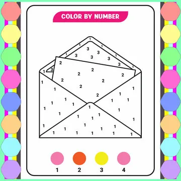 Color by number game for kids. Coloring page with a cute bee. Printable worksheet with solution for school and preschool. Learning numbers activity. Vector illustration