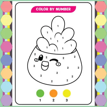 Color by number game for kids. Coloring page with a cute bee. Printable worksheet with solution for school and preschool. Learning numbers activity. Vector illustration