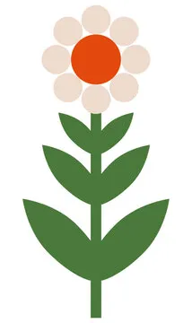 Geometric flower drawing, pastel colored flowers for decorating worksheets