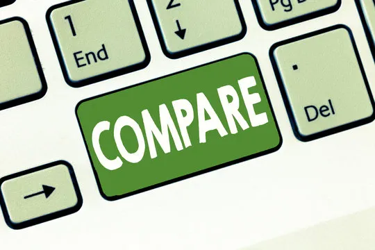 Text sign showing Compare. Conceptual photo Estimate Measure Note the similarities dissimilarities between.