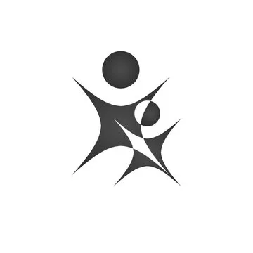 Logo of Adult and child. Two people. Fun. Three persons. Icon for mobile applications.Dancing people. .vector illustration.