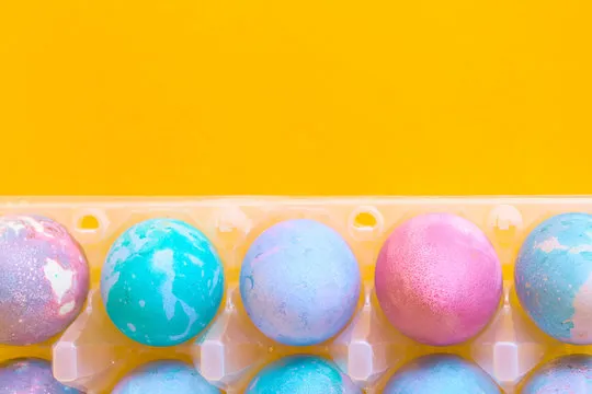 Easter eggs with space intergalactic pattern