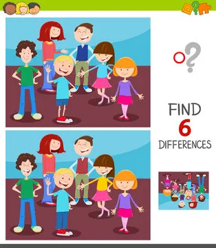 find differences game with kids group