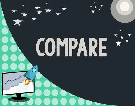 Conceptual hand writing showing Compare. Business photo showcasing Estimate Measure Note the similarities dissimilarities between.