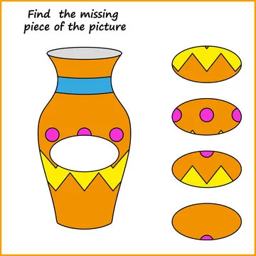 Visual logic puzzle: Find missing piece - Puzzle game for kids. Worksheet for Children.