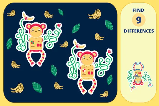 Сolor spot the difference game for preschool children. Puzzle. Robots for kids.