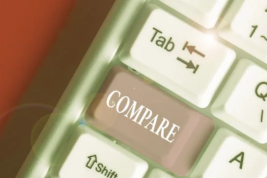 Handwriting text writing Compare. Conceptual photo Estimate Measure Note the similarities dissimilarities between