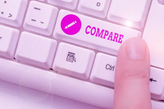 Handwriting text Compare. Conceptual photo Estimate Measure Note the similarities dissimilarities between