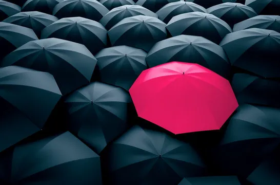 Different, unique and standing out of the crowd