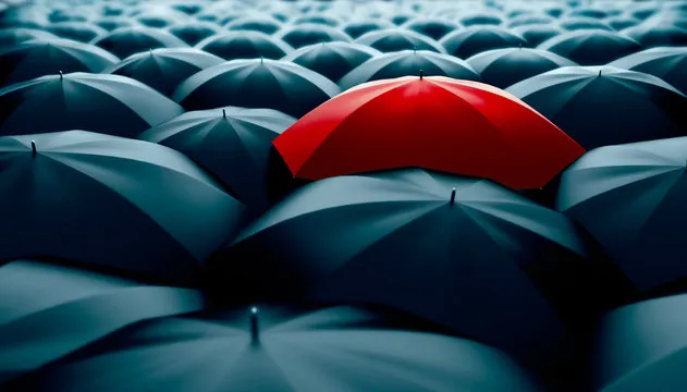 Different, unique and standing out of the crowd