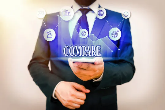 Handwriting text Compare. Conceptual photo Estimate Measure Note the similarities dissimilarities between