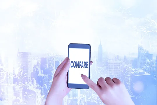 Word writing text Compare. Business photo showcasing Estimate Measure Note the similarities dissimilarities between