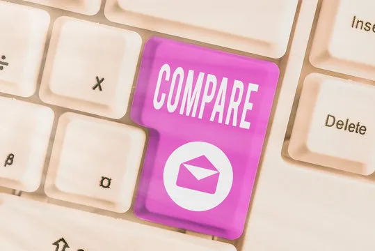 Word writing text Compare. Business photo showcasing Estimate Measure Note the similarities dissimilarities between