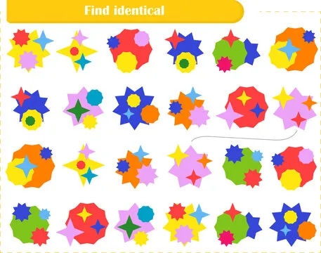 Logic puzzle game for children and adults. Find identical circles and connect them with a line. Development of attention, thinking and memory
