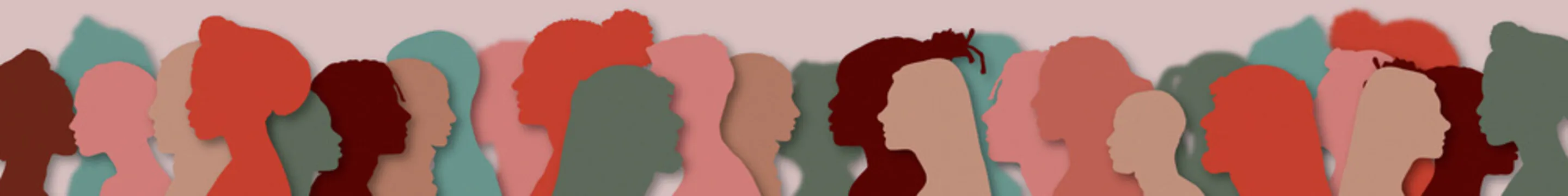 Silhouette profile group of men and women of diverse culture and different countries. Diversity multiethnic people. Racial equality and anti-racism. Coexistence harmony and multicultural community int