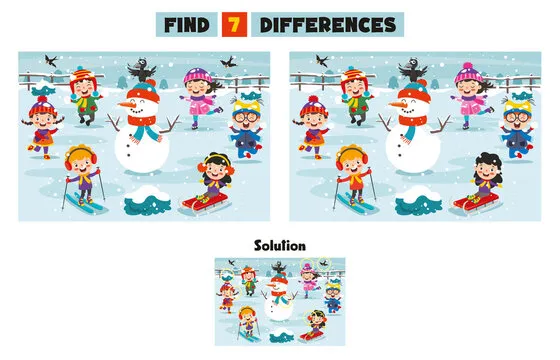 Find Seven Differences Activity For Children